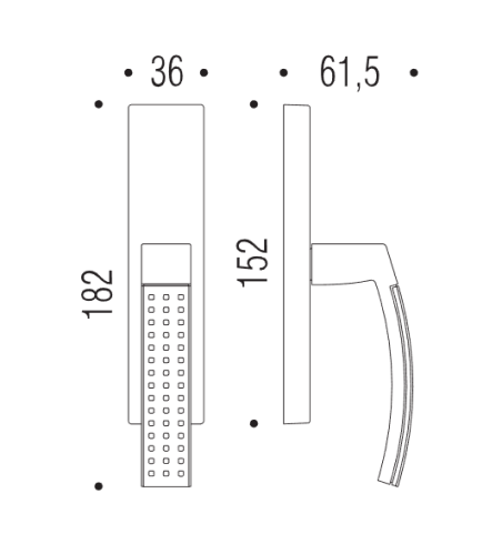Window handle "COLOMBO Trama LC82"