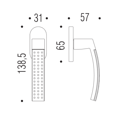 Window handle "COLOMBO Trama LC82"
