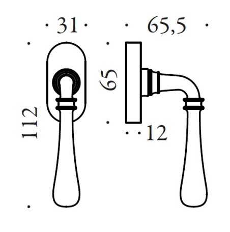Window handle "COLOMBO Antologhia Lidia KOT32 DK/SM"