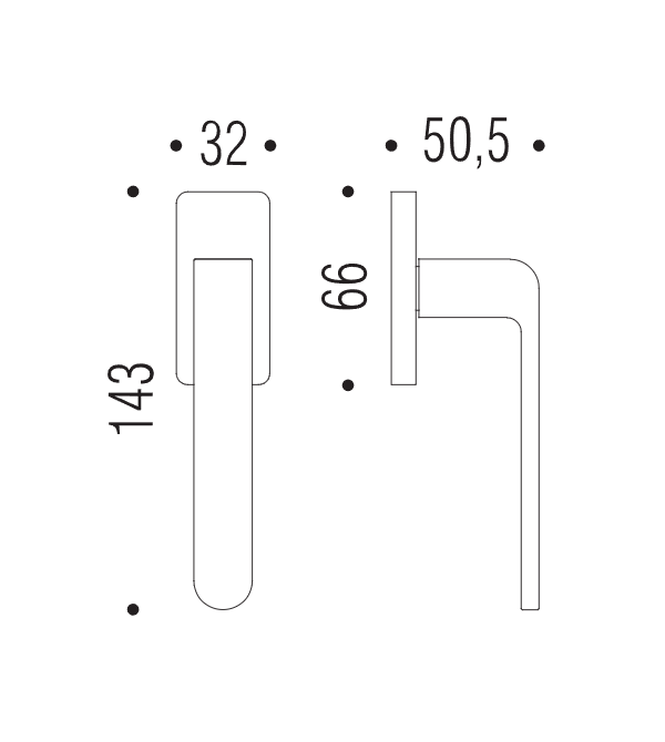 Lango rankena "COLOMBO Fedra AC12"