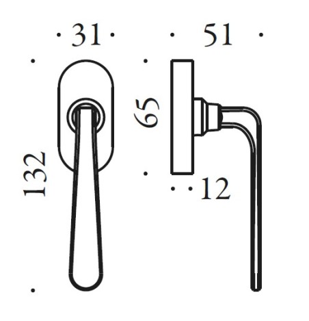 Lango rankena "COLOMBO Antologhia Palatino KPA12 DK/SM"