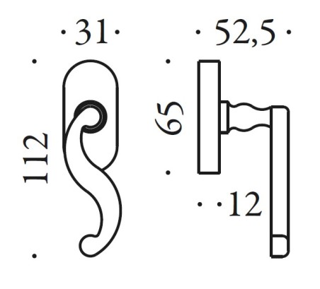 Window handle "COLOMBO Antologhia Settecento KSE12 DK/SM"