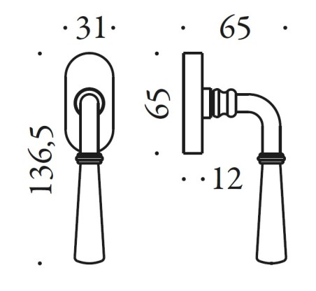 Window handle "COLOMBO Antologhia Accademia KAC12 DK/SM"