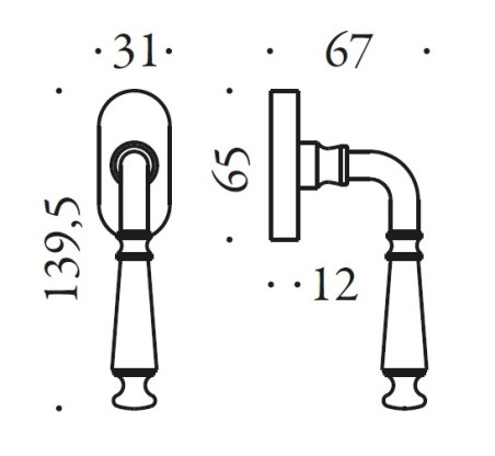 Window handle "COLOMBO Antologhia Ottocento KOT12 DK/SM"