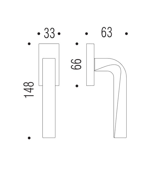 Window handle "COLOMBO Prius MA12"