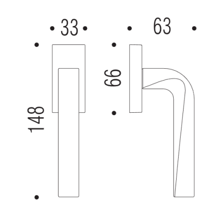 Window handle "COLOMBO Prius MA12"