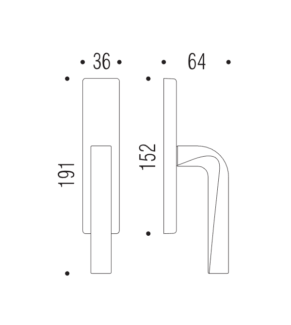 Window handle "COLOMBO Prius MA12"