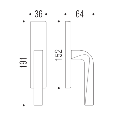 Window handle "COLOMBO Prius MA12"