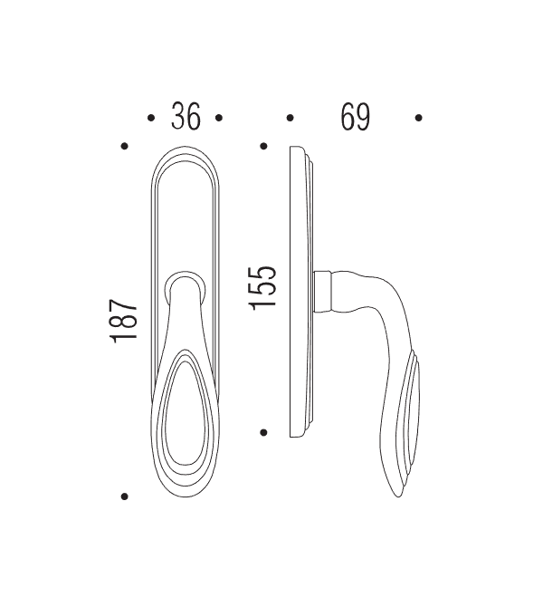 Lango rankena "COLOMBO Cameo DB42"