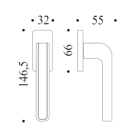 Window handle "COLOMBO Tecno MO12"