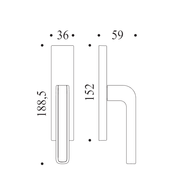 Window handle "COLOMBO Tecno MO12"