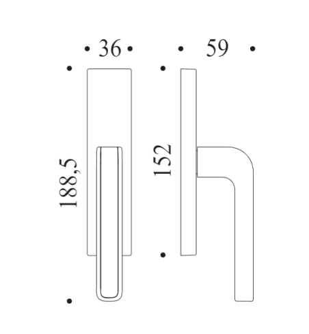 Window handle "COLOMBO Tecno MO12"