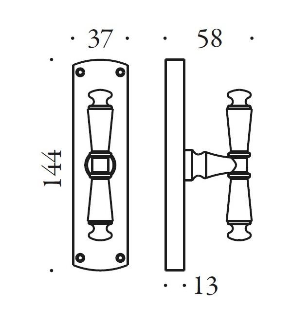 Lango rankena "COLOMBO Antologhia Ottocento KOT12"