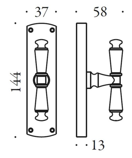 Lango rankena "COLOMBO Antologhia Ottocento KOT12"