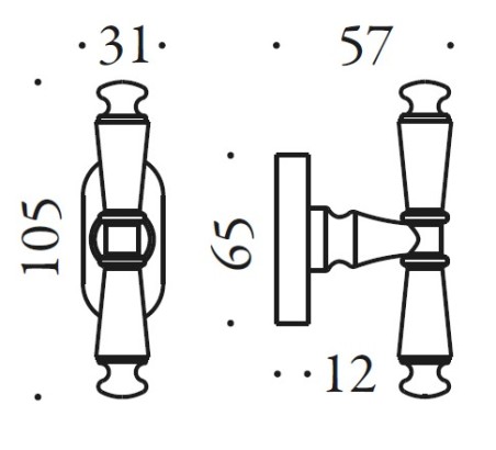 Lango rankena "COLOMBO Antologhia Ottocento KOT12"