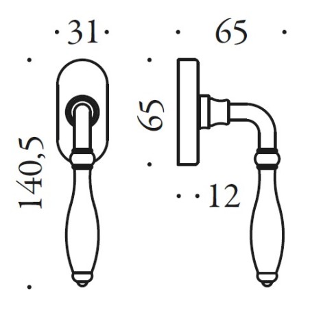 Window handle "COLOMBO Antologhia Siena KSI12 DK/SM"