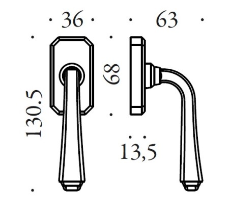 Lango rankena "COLOMBO Antologhia Bellagio KBE12 DK/SM"