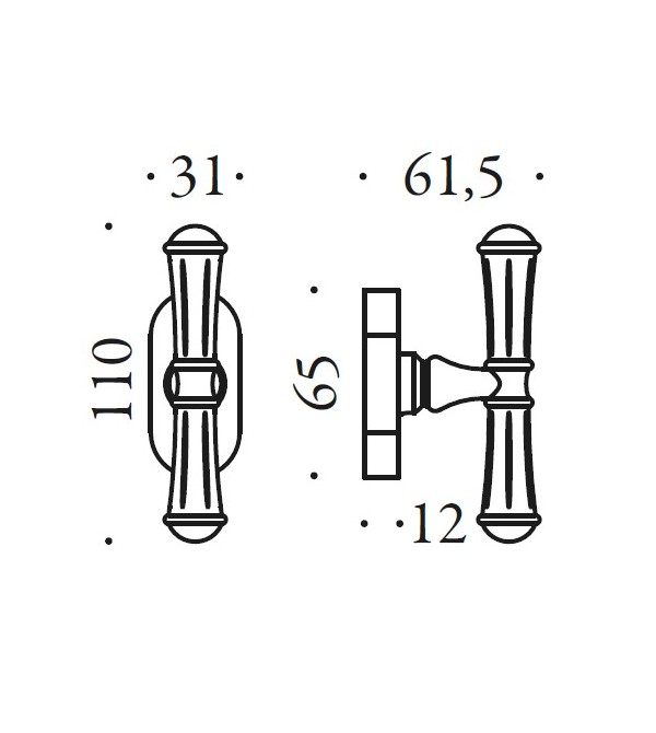 Window handle "COLOMBO Antologhia Venezia KVE12"