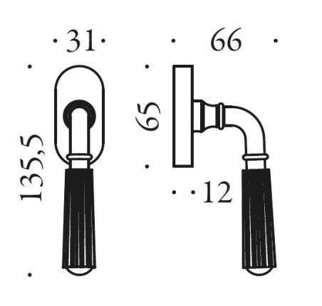 Lango rankena "COLOMBO Antologhia Capri KCR12 DK/SM"