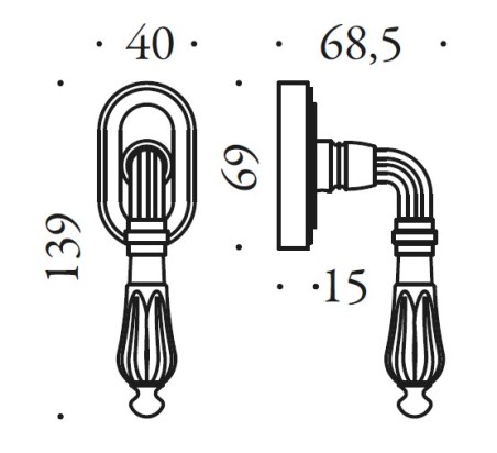 Lango rankena "COLOMBO Antologhia Roma KSE22 DK/SM"