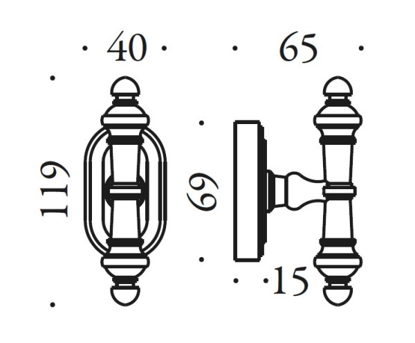 Window handle "COLOMBO Antologhia Impero KIM12"