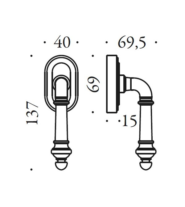 Window handle "COLOMBO Antologhia Impero KIM12"