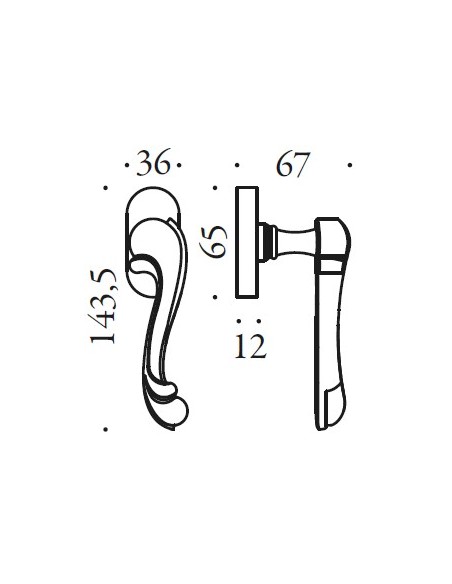Window handle "COLOMBO Antologhia Barocco KBA12 DKSM"
