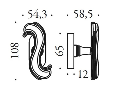 Lango rankena "COLOMBO Antologhia Barocco KBA12 CRDK"