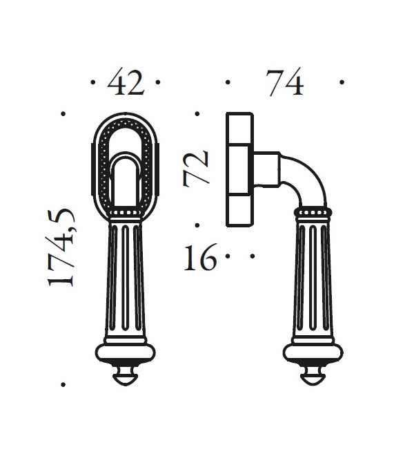 Window handle "COLOMBO Antologhia Byblos KBY12...