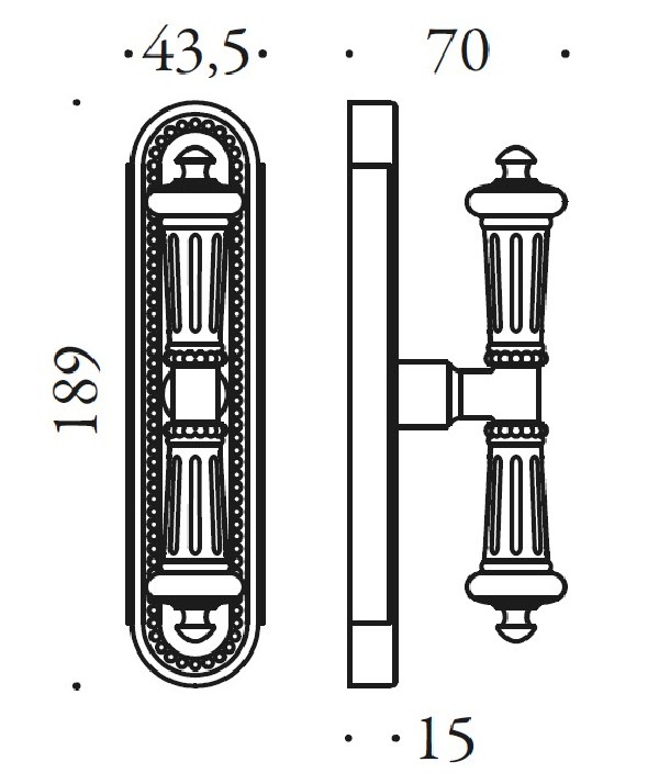 Lango rankena "COLOMBO Antologhia Byblos KBY12"