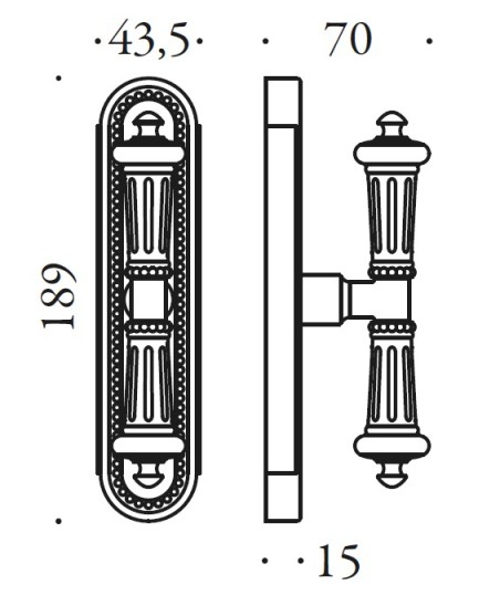 Window handle "COLOMBO Antologhia Byblos KBY12"