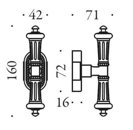 Window handle "COLOMBO Antologhia Byblos KBY12"