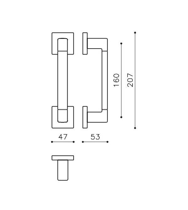 Pull handle "OLIVARI Planet Q Bicolor L203R"