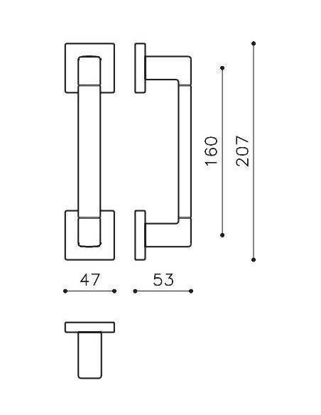 Pull handle "OLIVARI Planet Q Bicolor L203R"