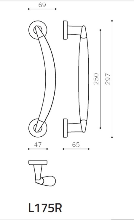 Pull handle "OLIVARI Aster L175R"