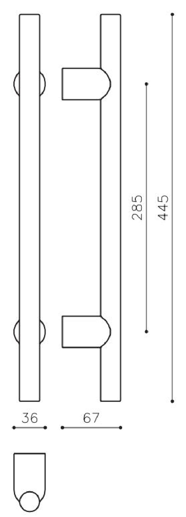 Pull handle "OLIVARI Stilo L190L"