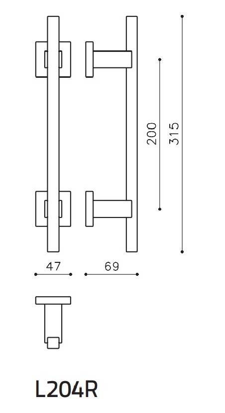Pull handle "OLIVARI Bios L204R"