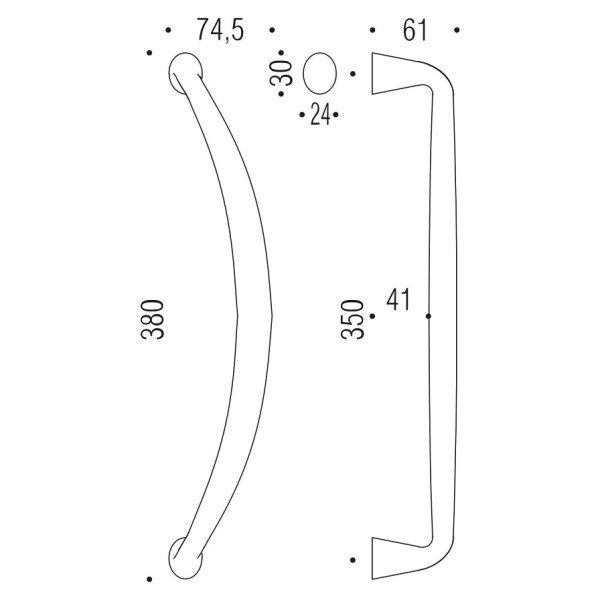 Pull handle "COLOMBO Tender 350mm"