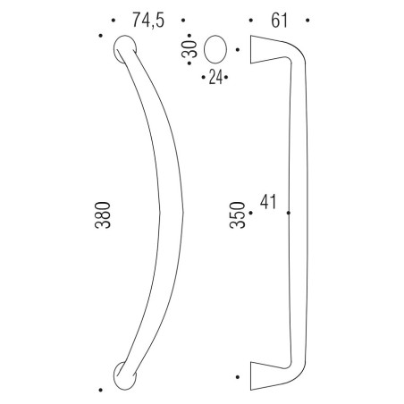 Pull handle "COLOMBO Tender 350mm"