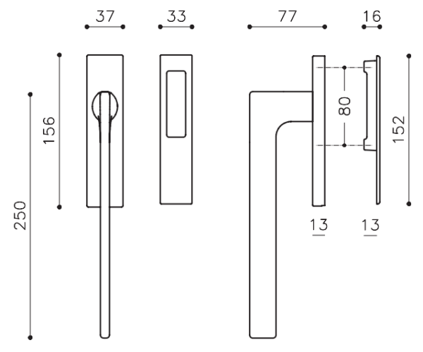 Terasinė rankena "OLIVARI Lotus Q L221"