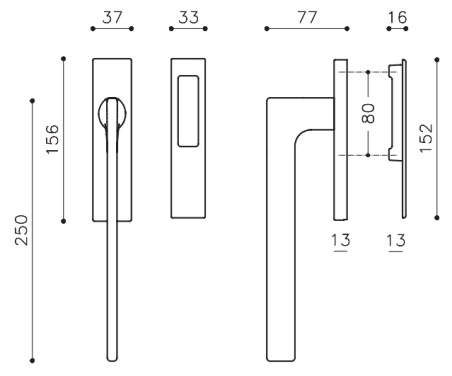 Terasinė rankena "OLIVARI Lotus Q L221"