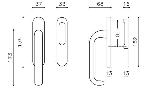 Terasinė rankena "OLIVARI Polo Corto L103"