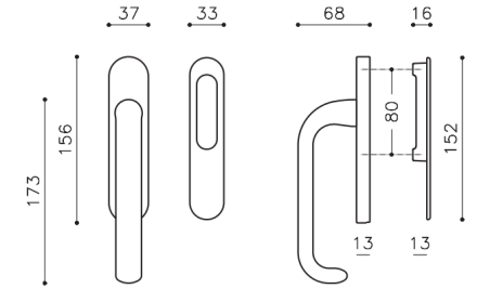 Terasinė rankena "OLIVARI Polo Corto L103"