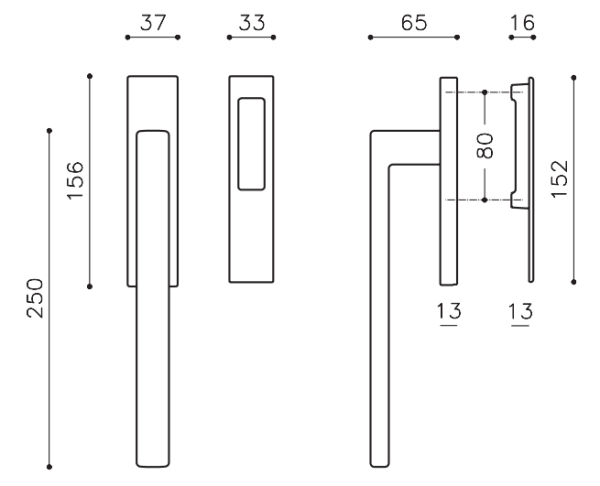 Terasinė rankena "OLIVARI Planet Q L121"