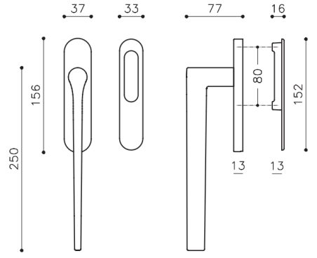 Terasinė rankena "OLIVARI Lama L136"