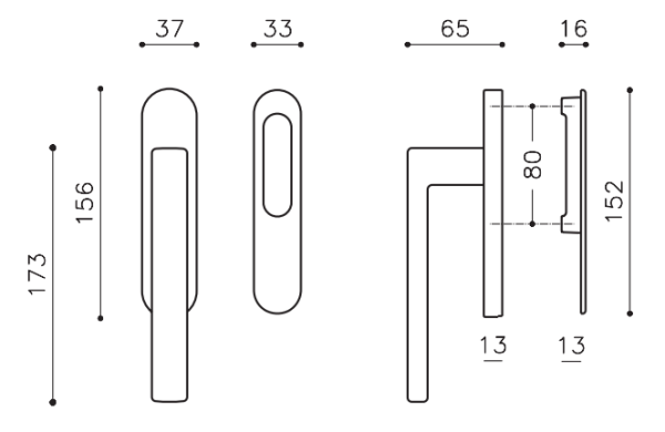 Terasinė rankena "OLIVARI Planet Corto L113"