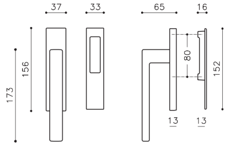 Terasinė rankena "OLIVARI Planet Corto Q L123"