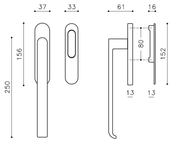 Terasinė rankena "OLIVARI Beta L131"
