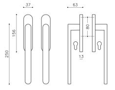 Terasinė rakinama rankena "OLIVARI Link L127" 2