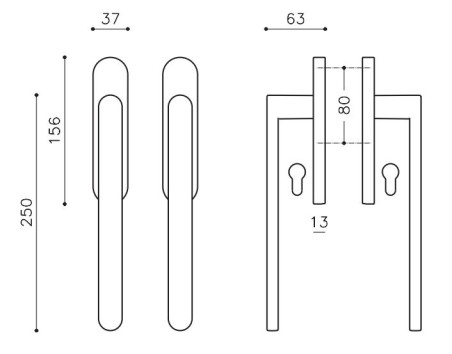 Terasinė rakinama rankena "OLIVARI Link L127"